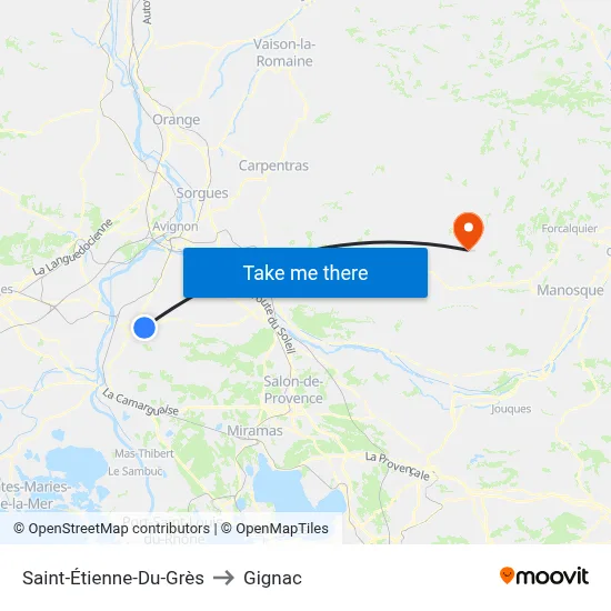 Saint-Étienne-Du-Grès to Gignac map