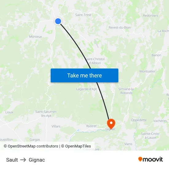 Sault to Gignac map