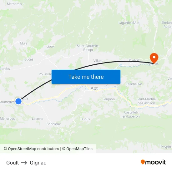 Goult to Gignac map