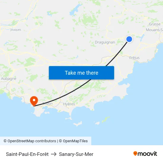Saint-Paul-En-Forêt to Sanary-Sur-Mer map