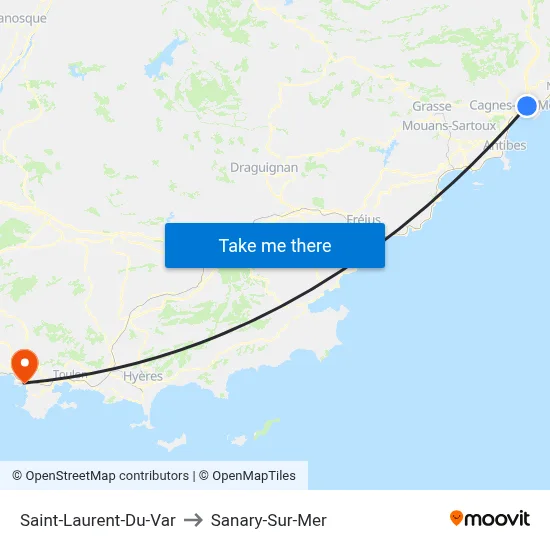 Saint-Laurent-Du-Var to Sanary-Sur-Mer map