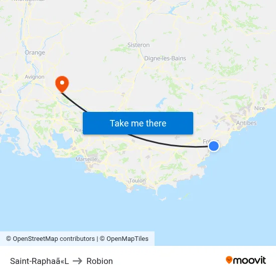 Saint-Raphaã«L to Robion map