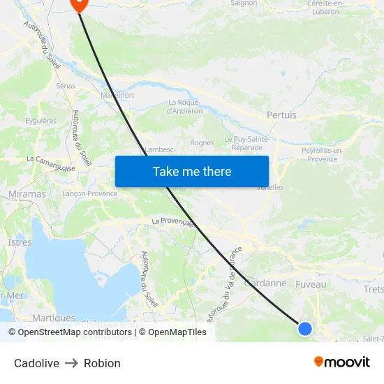 Cadolive to Robion map