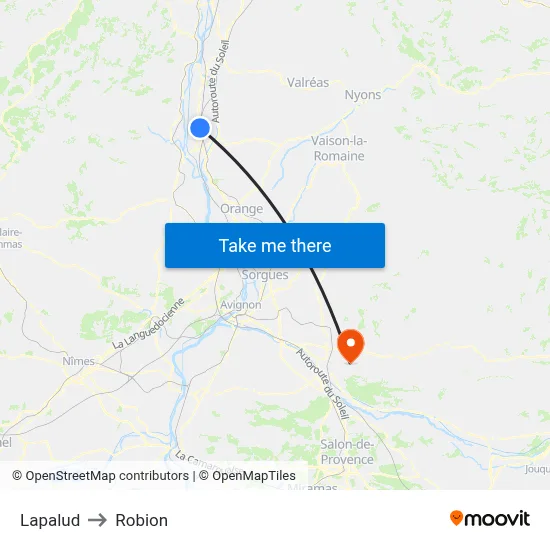 Lapalud to Robion map