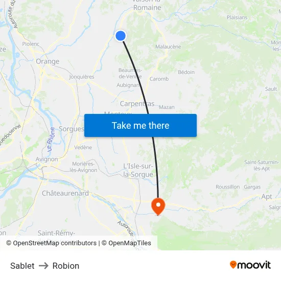 Sablet to Robion map