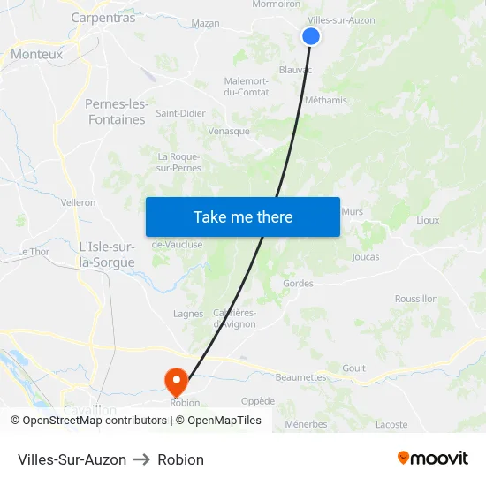 Villes-Sur-Auzon to Robion map