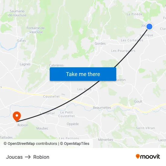 Joucas to Robion map