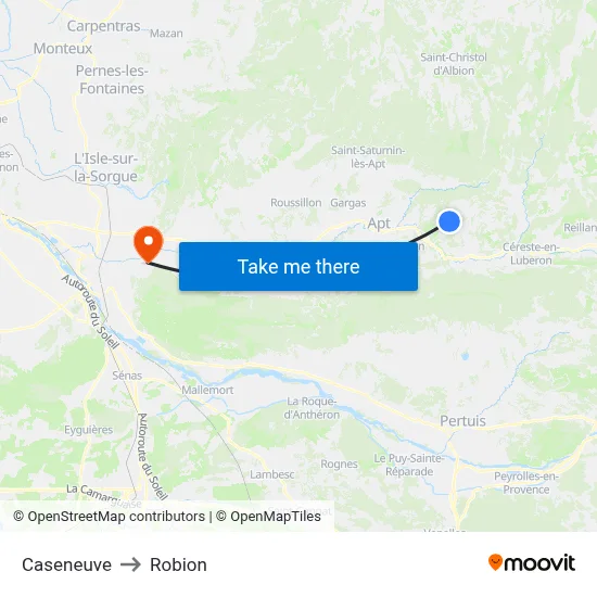 Caseneuve to Robion map
