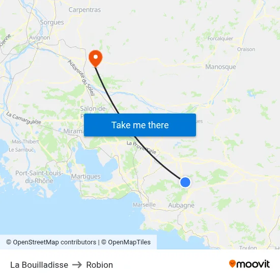 La Bouilladisse to Robion map