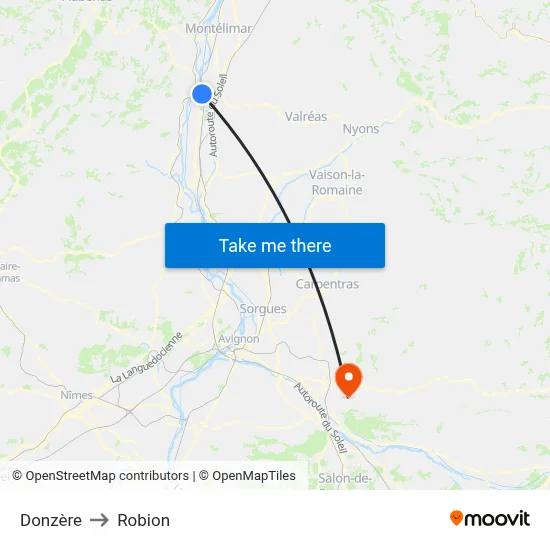 Donzère to Robion map