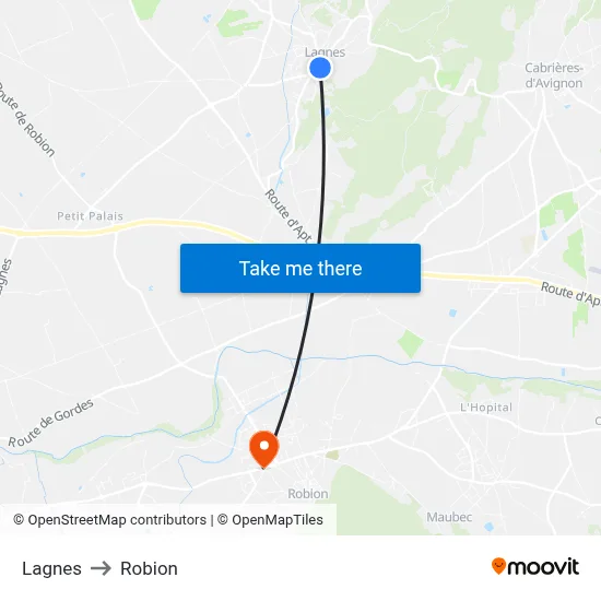 Lagnes to Robion map