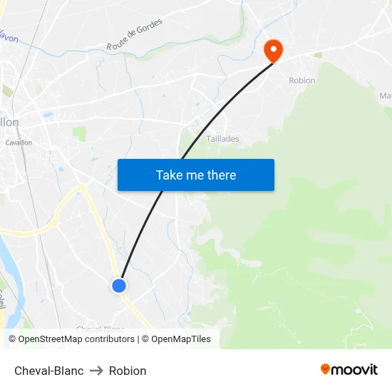 Cheval-Blanc to Robion map