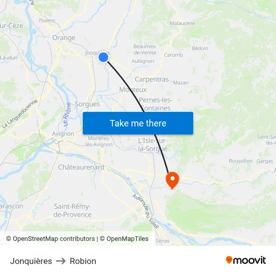 Jonquières to Robion map