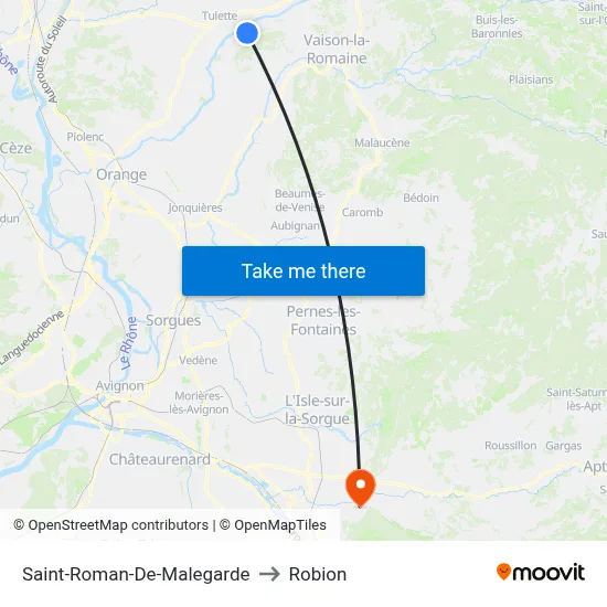 Saint-Roman-De-Malegarde to Robion map