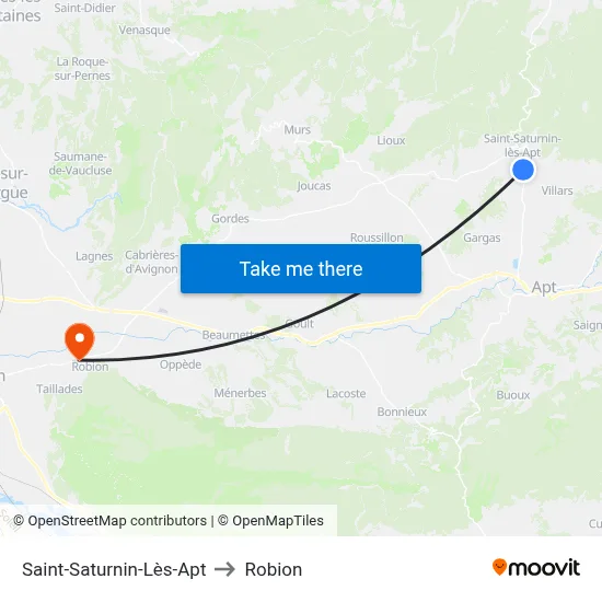 Saint-Saturnin-Lès-Apt to Robion map