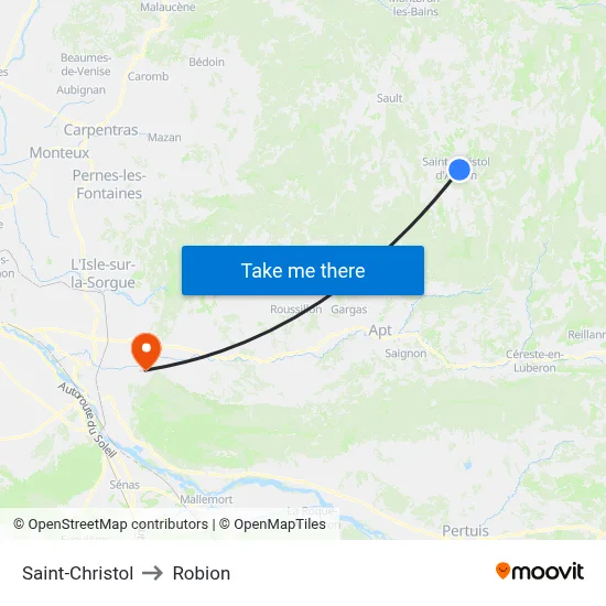 Saint-Christol to Robion map