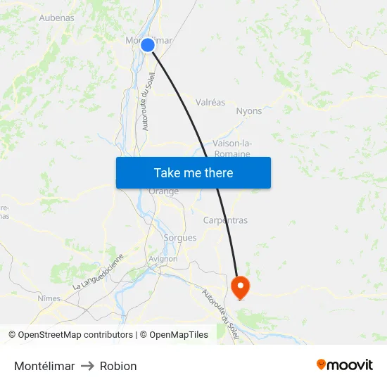 Montélimar to Robion map