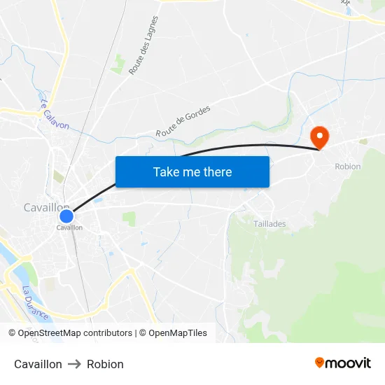 Cavaillon to Robion map