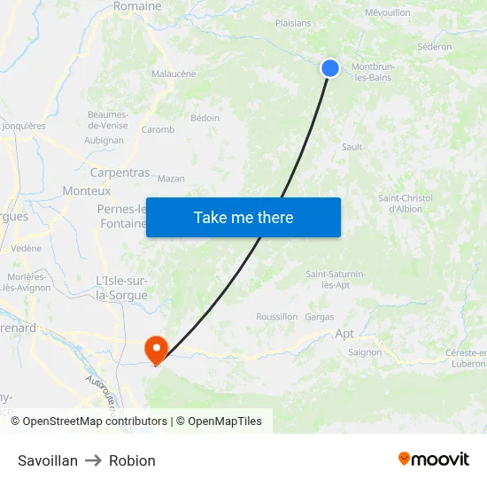 Savoillan to Robion map