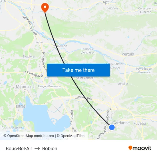 Bouc-Bel-Air to Robion map