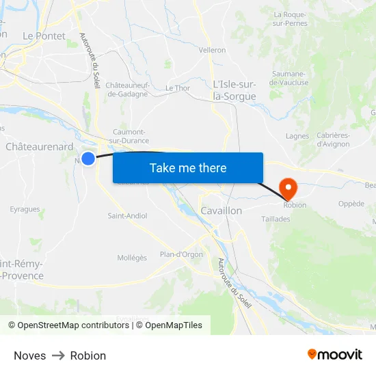 Noves to Robion map