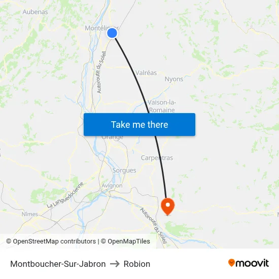 Montboucher-Sur-Jabron to Robion map