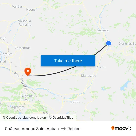 Château-Arnoux-Saint-Auban to Robion map