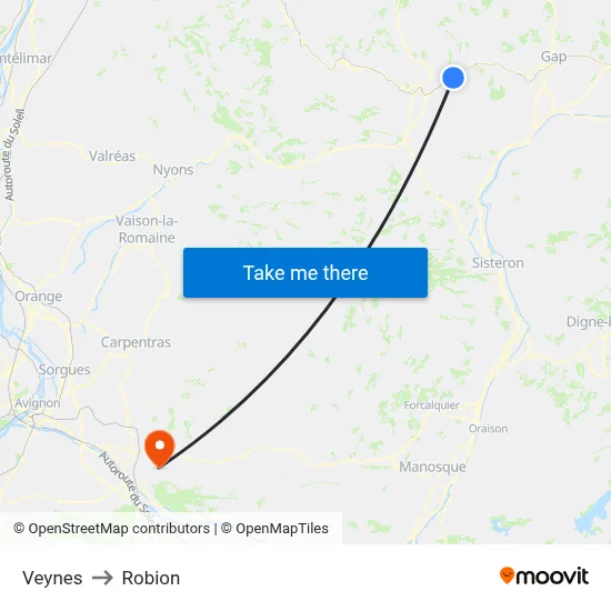 Veynes to Robion map