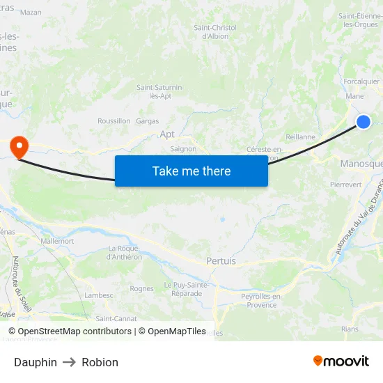 Dauphin to Robion map