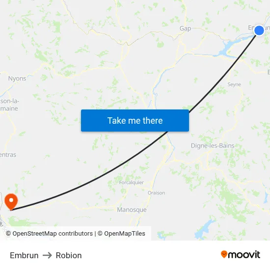 Embrun to Robion map