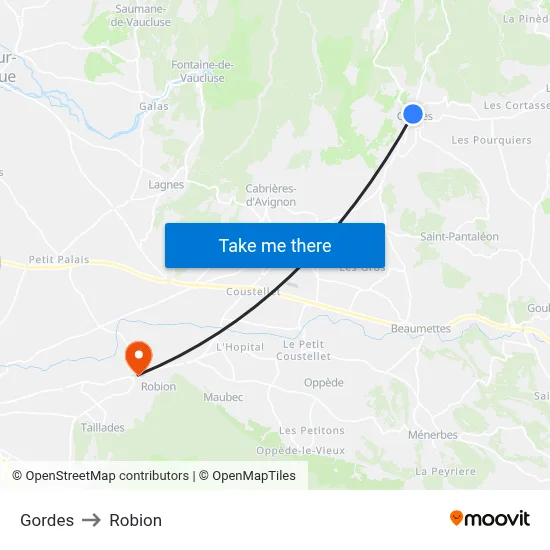 Gordes to Robion map