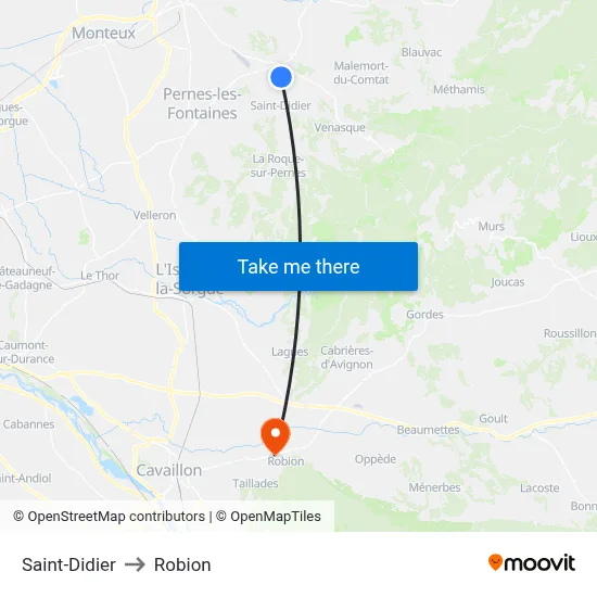 Saint-Didier to Robion map