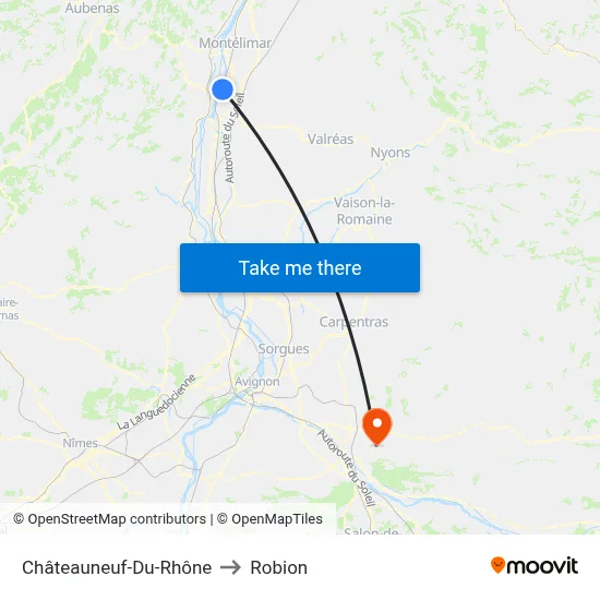 Châteauneuf-Du-Rhône to Robion map