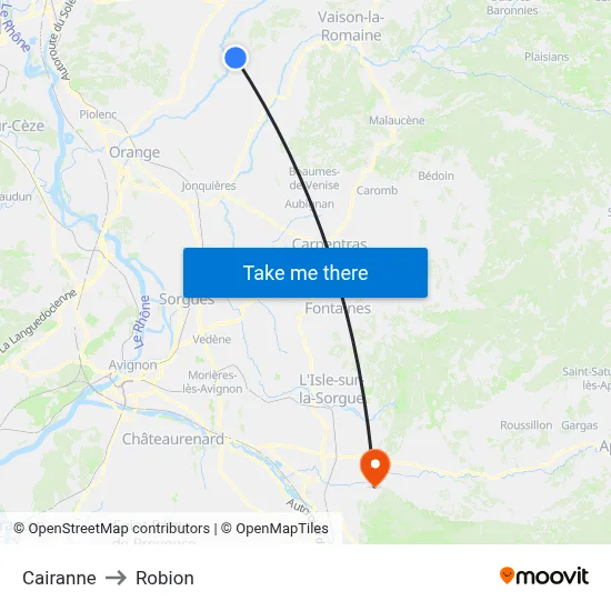 Cairanne to Robion map