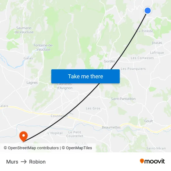 Murs to Robion map