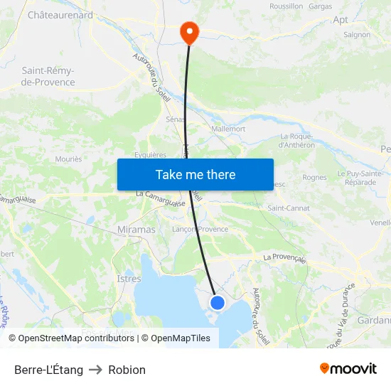 Berre-L'Étang to Robion map
