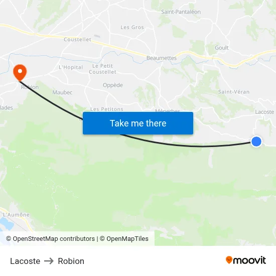 Lacoste to Robion map