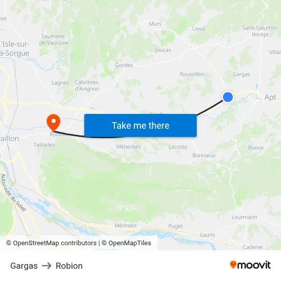 Gargas to Robion map