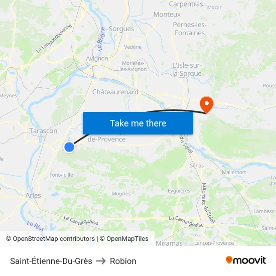 Saint-Étienne-Du-Grès to Robion map