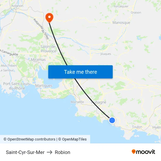 Saint-Cyr-Sur-Mer to Robion map