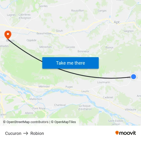 Cucuron to Robion map