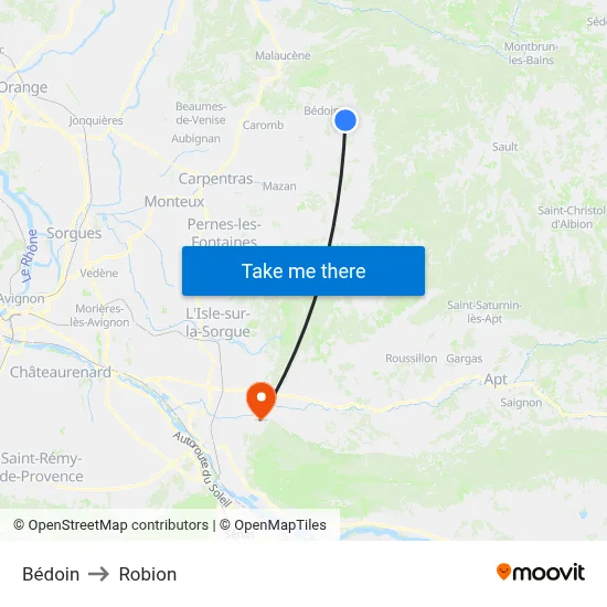Bédoin to Robion map
