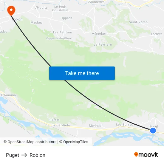 Puget to Robion map