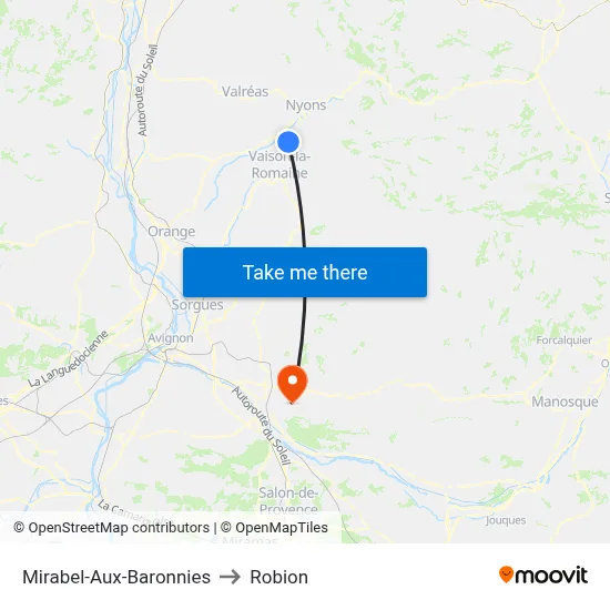 Mirabel-Aux-Baronnies to Robion map