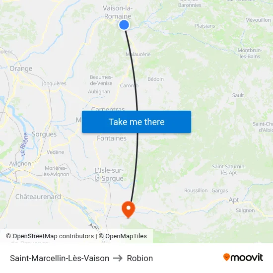 Saint-Marcellin-Lès-Vaison to Robion map