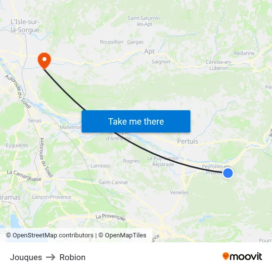 Jouques to Robion map