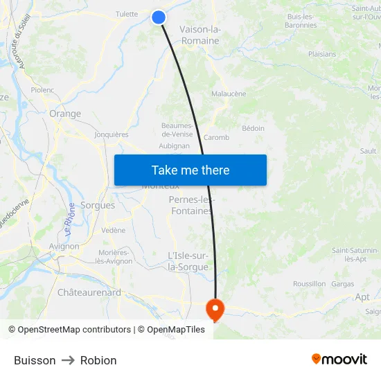 Buisson to Robion map