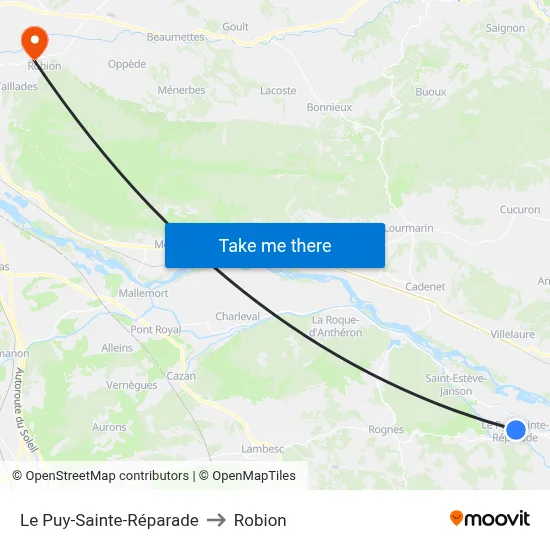 Le Puy-Sainte-Réparade to Robion map