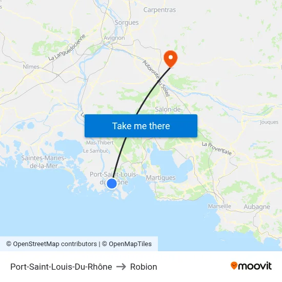 Port-Saint-Louis-Du-Rhône to Robion map