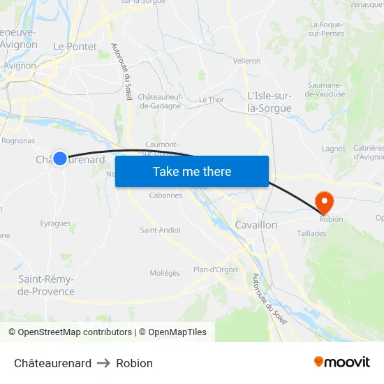 Châteaurenard to Robion map